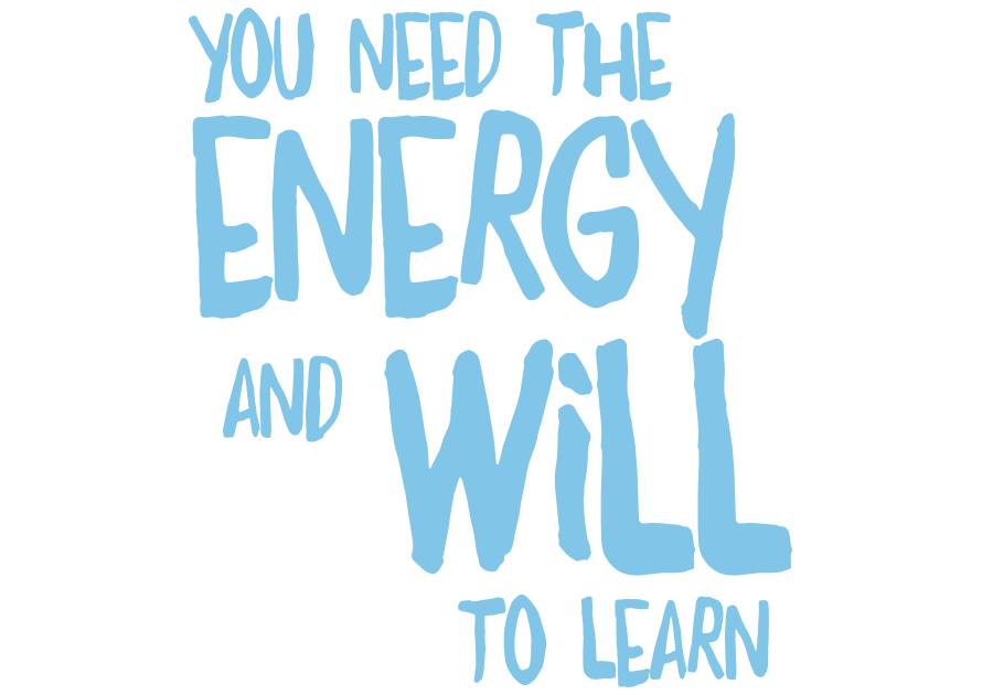 You need the energy and will to learn 